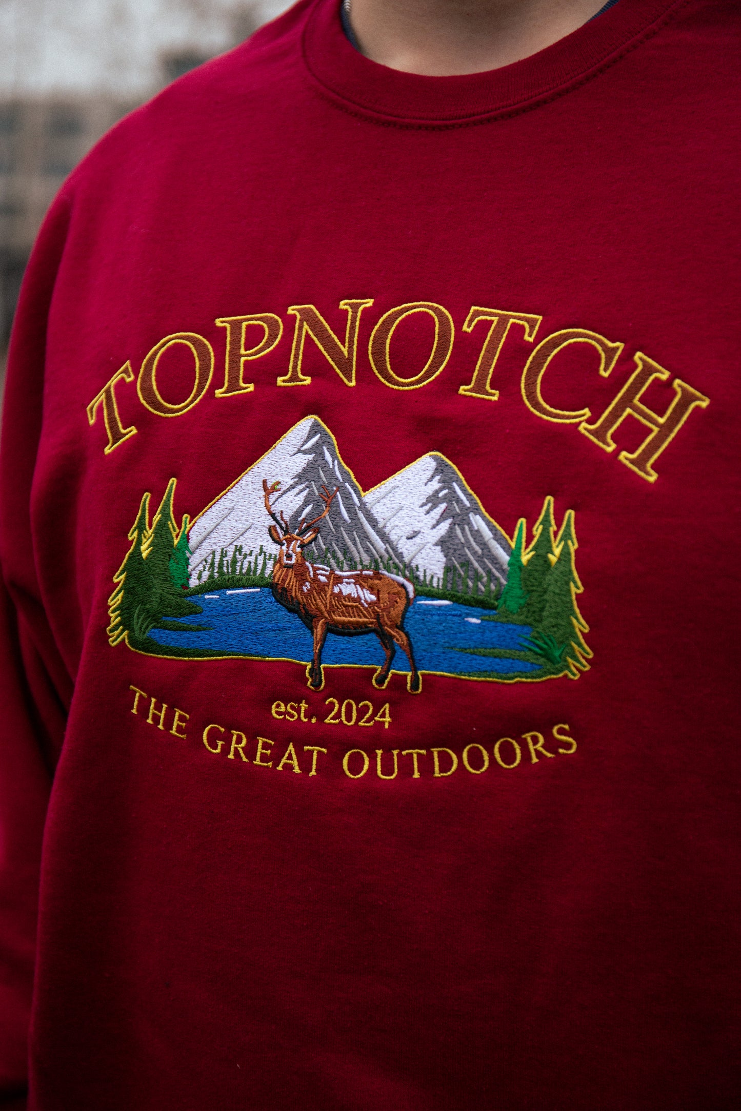 Vintage Sweater Deer Bordeaux