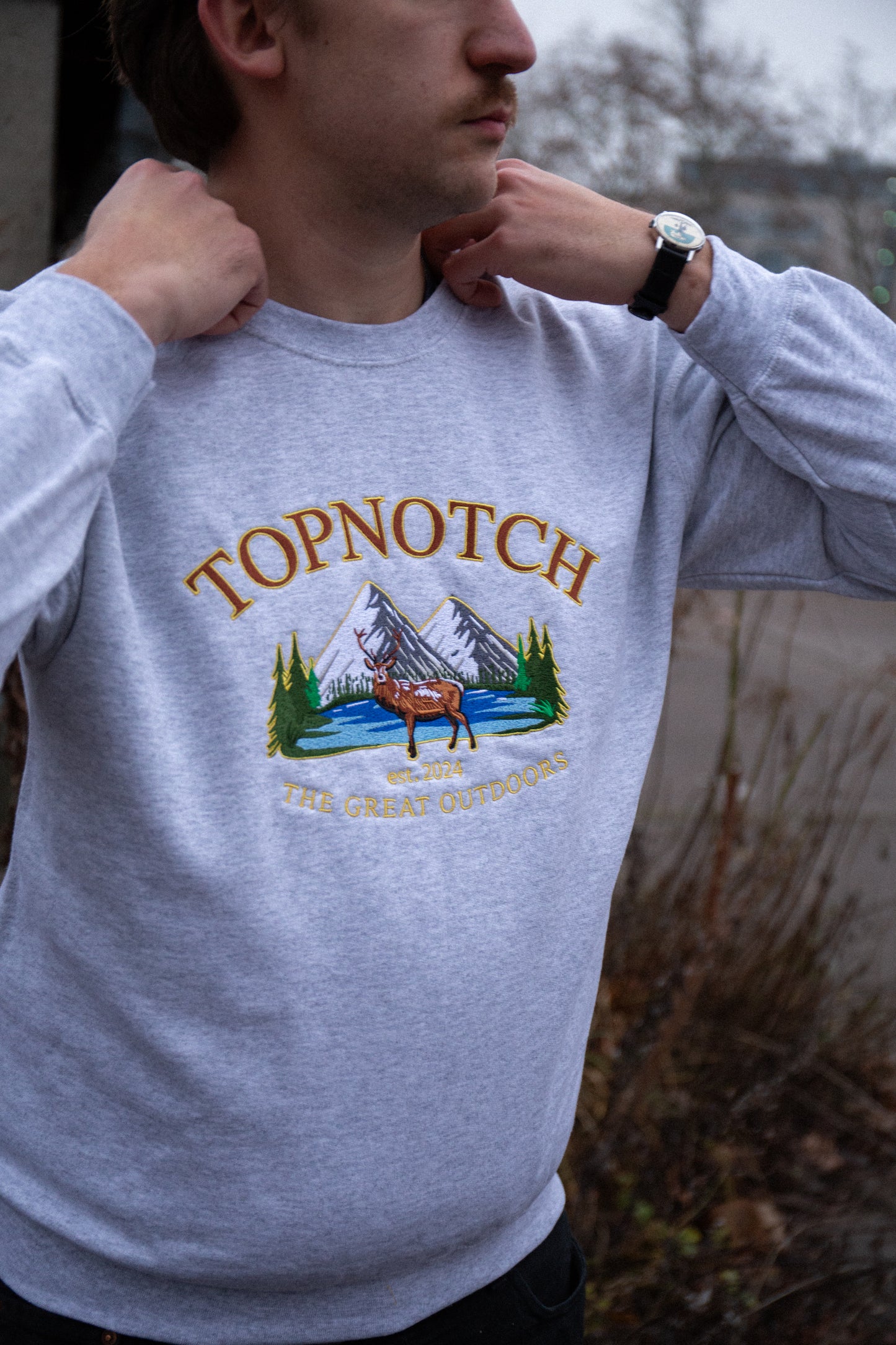 Vintage Sweater Deer Light Grey