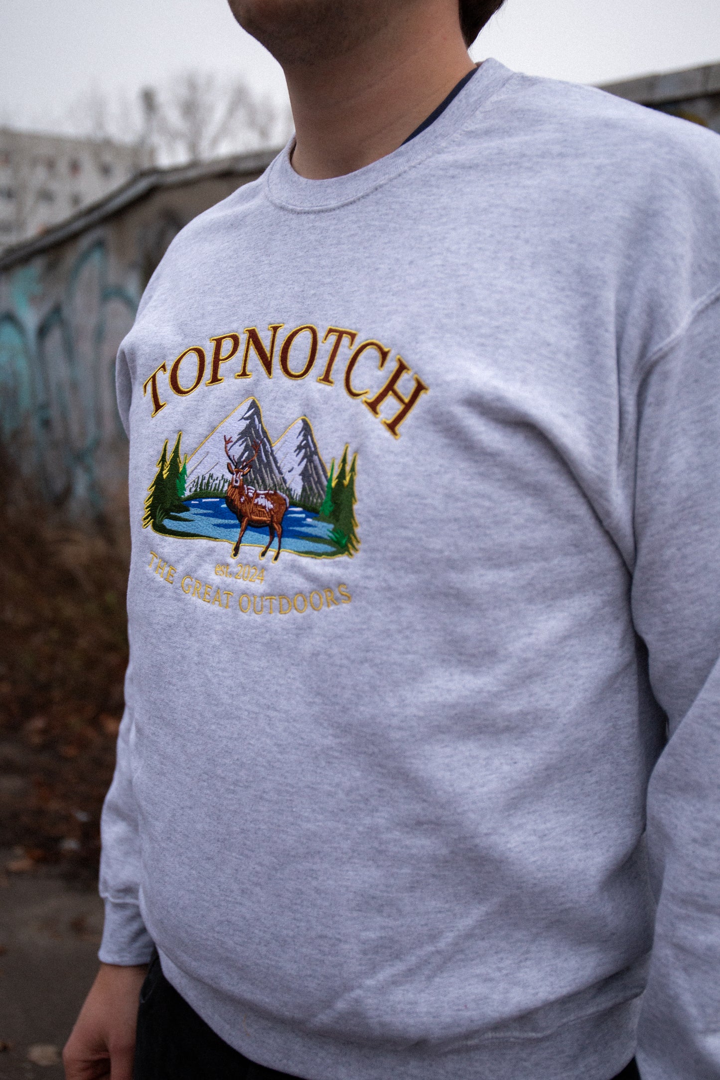 Vintage Sweater Deer Light Grey