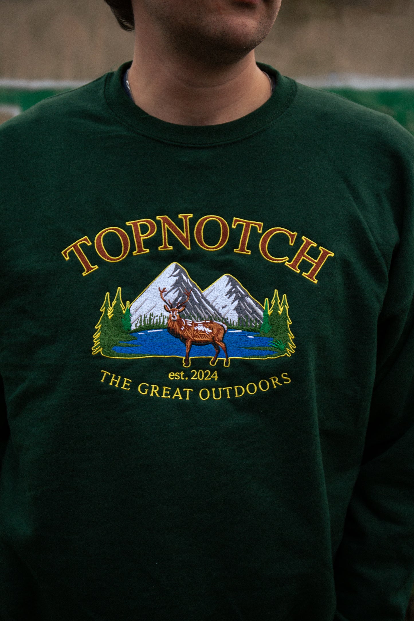 Vintage Sweater Deer Forest Green
