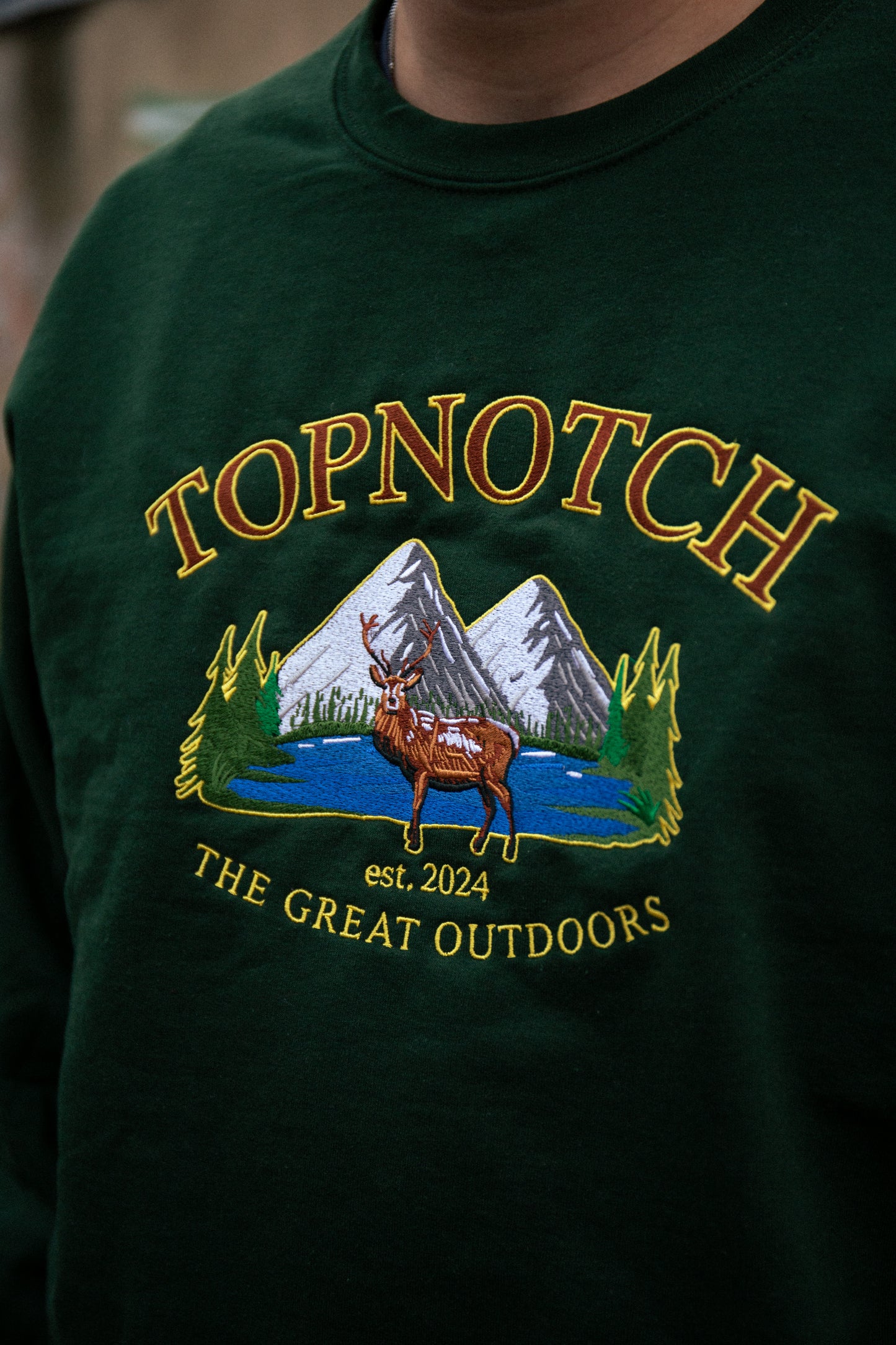 Vintage Sweater Deer Forest Green