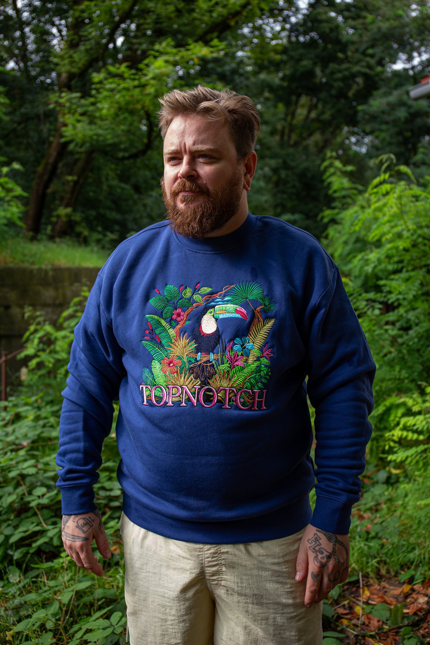 Topnotch Embroidery Safari Tukan Sweater Navy