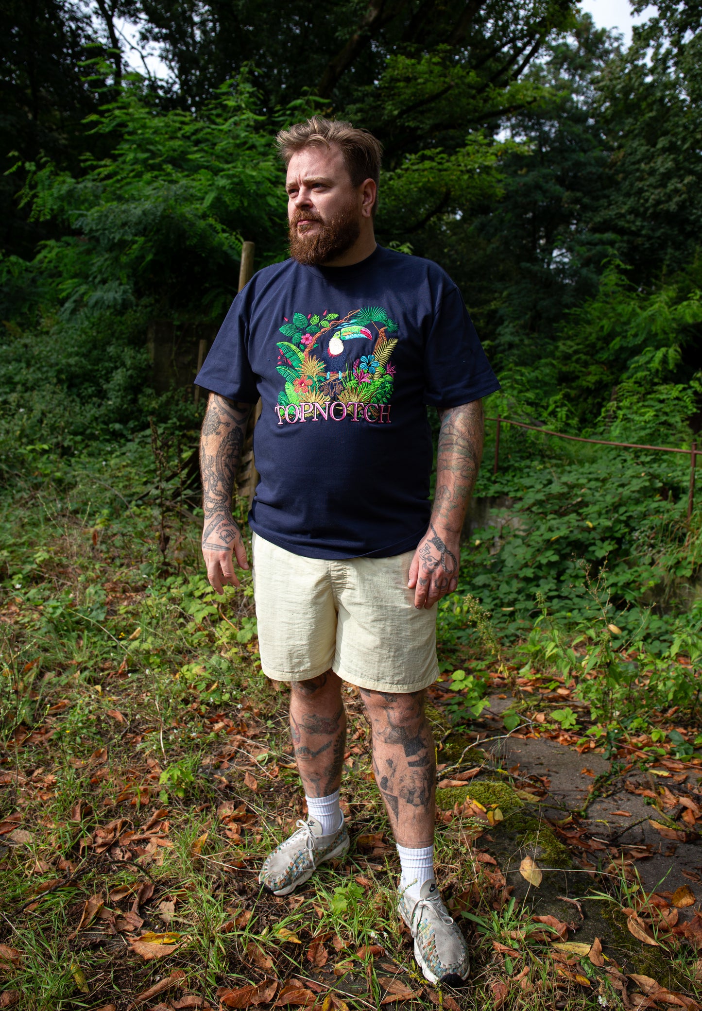 Topnotch Embroidery Safari Tukan  Heavy T-Shirt Navy