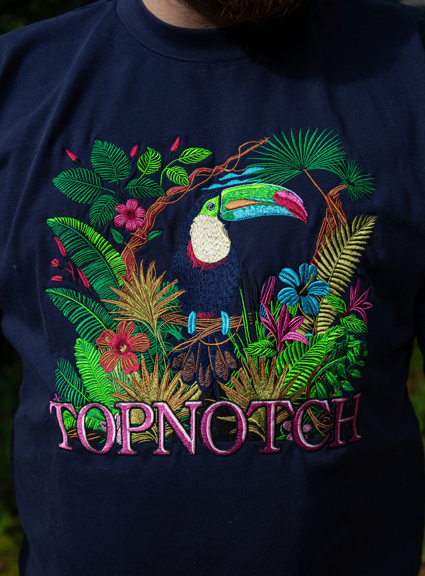Topnotch Embroidery Safari Tukan Sweater Navy