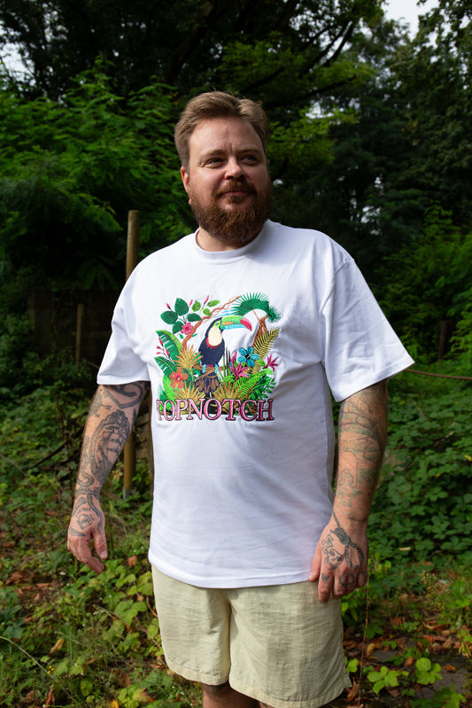 Topnotch Embroidery Safari Tukan  Heavy T-Shirt White