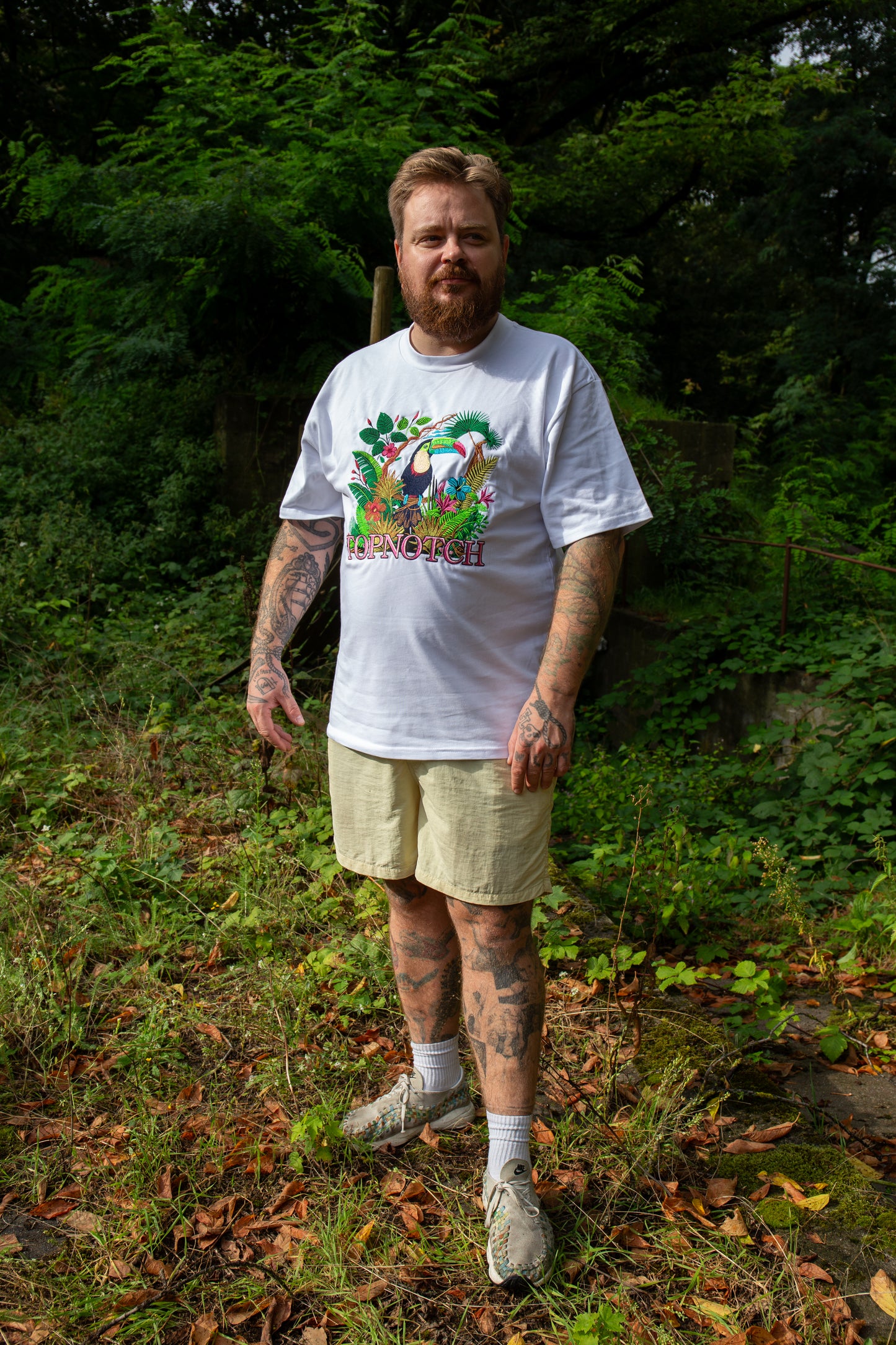 Topnotch Embroidery Safari Tukan  Heavy T-Shirt White